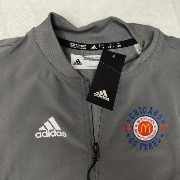 Adidas Sweatsuit Women Medium Gray Track Suit Jacket Pant McDonalds All American - Picture 2 of 16